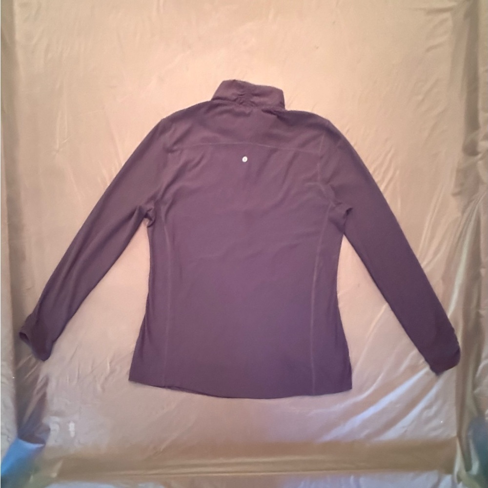 Layer 8 Purple Activewear Quarter-Zip Lightweight Top w/Ruched Sleeves Large - Picture 3 of 9